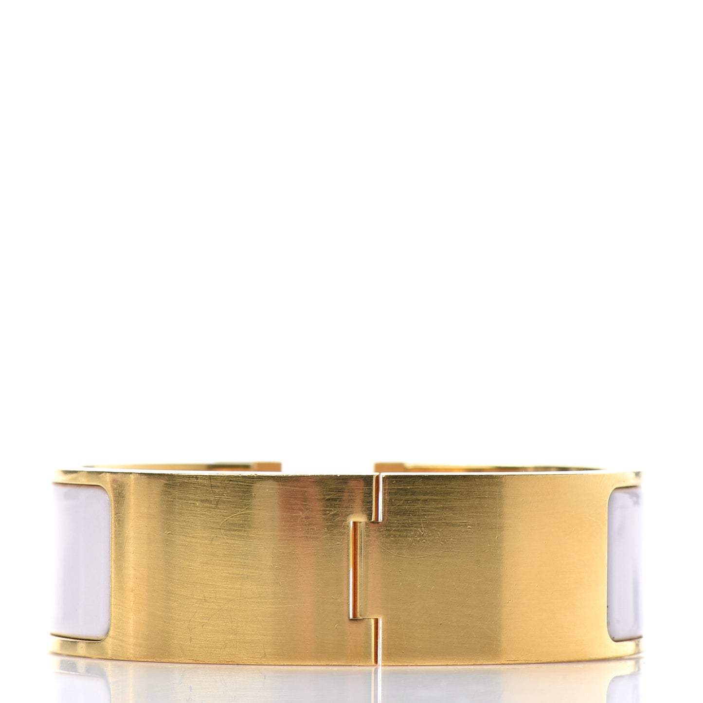 Enamel Wide Clic Clac H Bracelet GM White