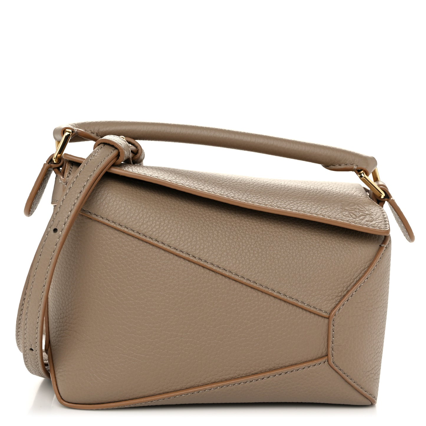 Calfskin Mini Puzzle Edge Bag Sand