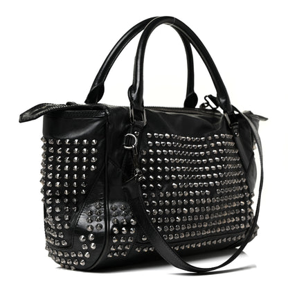 Burberry Lambskin Studded Small Edenham Satchel Black 3 of 35