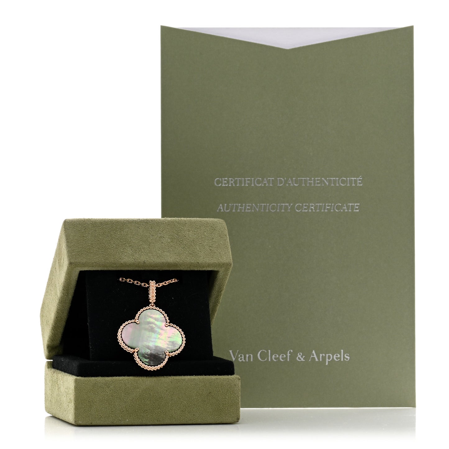 18K Rose Gold Gray Mother of Pearl Magic Alhambra Long Necklace