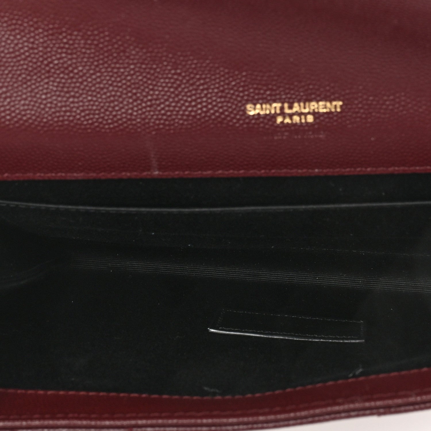 Saint Laurent Grain De Poudre Matelasse Chevron Monogram Envelope Clutch Rouge Legion 5 of 8