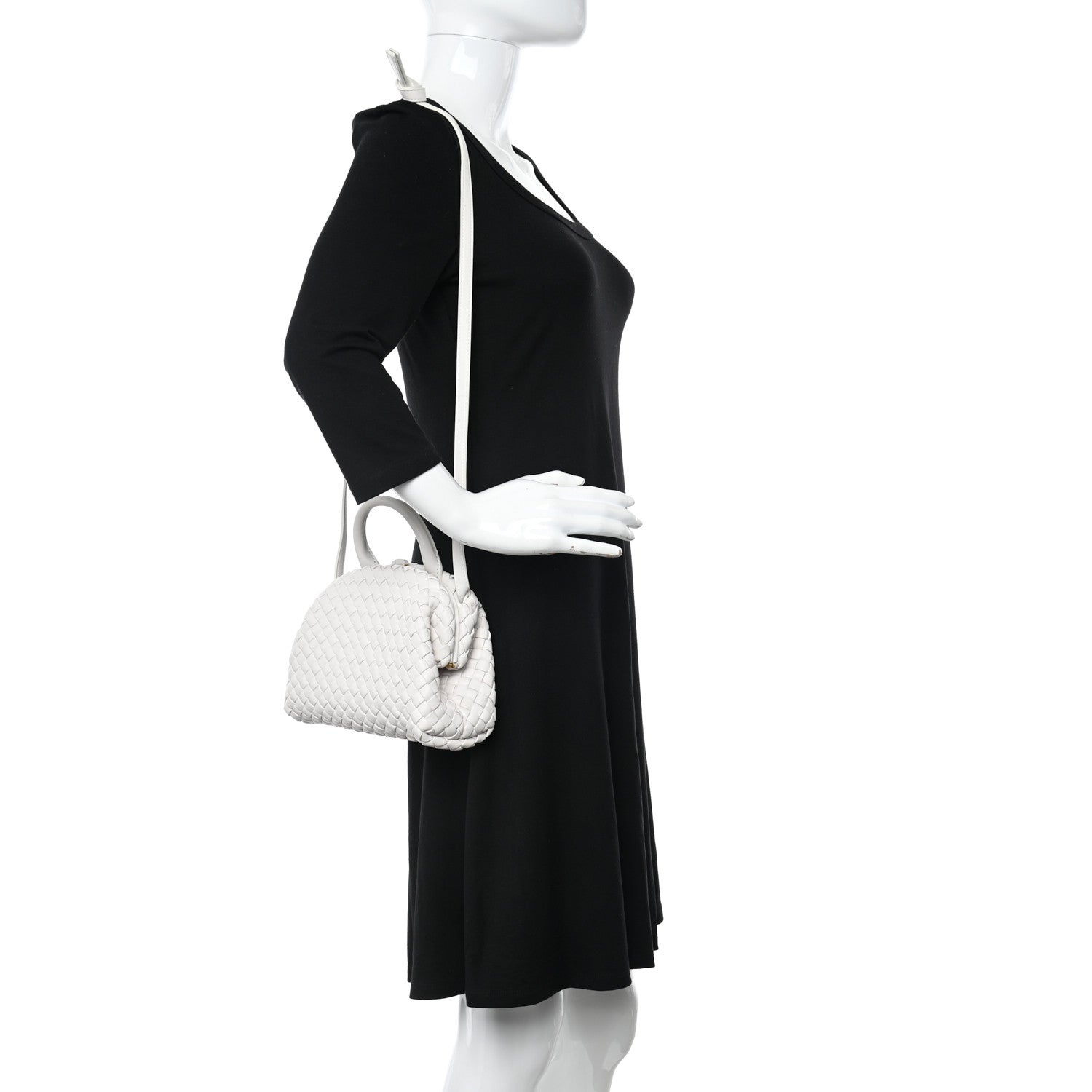 Bottega Veneta Nappa Intreccio Mini Padded Handle Bag Chalk 2 of 13