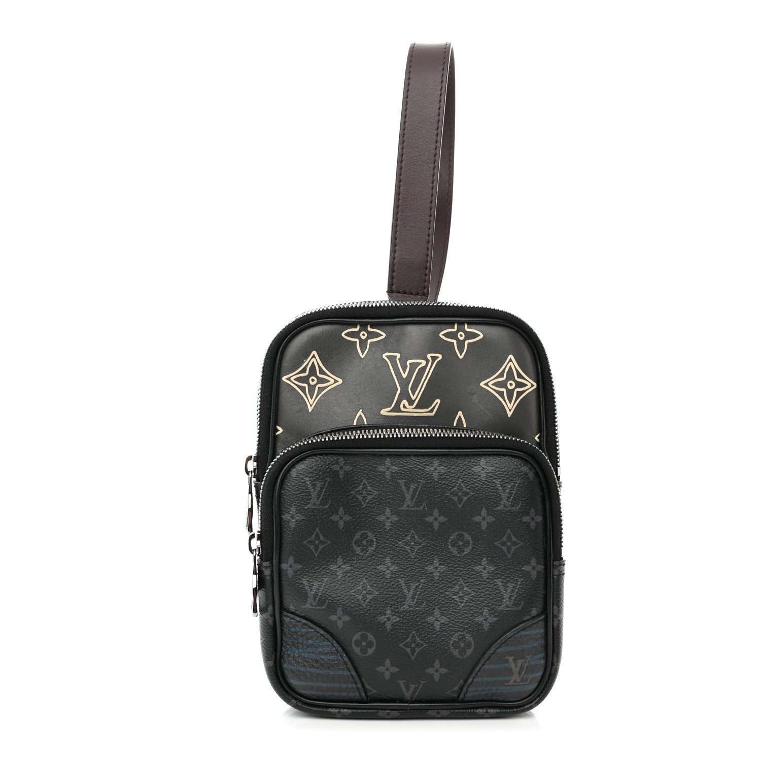 Louis Vuitton Monogram Eclipse Patchwork Amazone Sling Bag 1 of 12