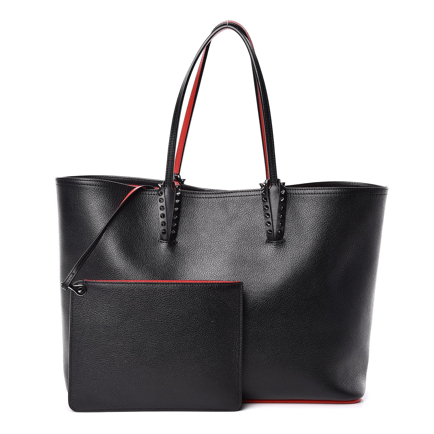 Christian Louboutin Calfskin Spikes East West Cabata Tote Black 1 of 10