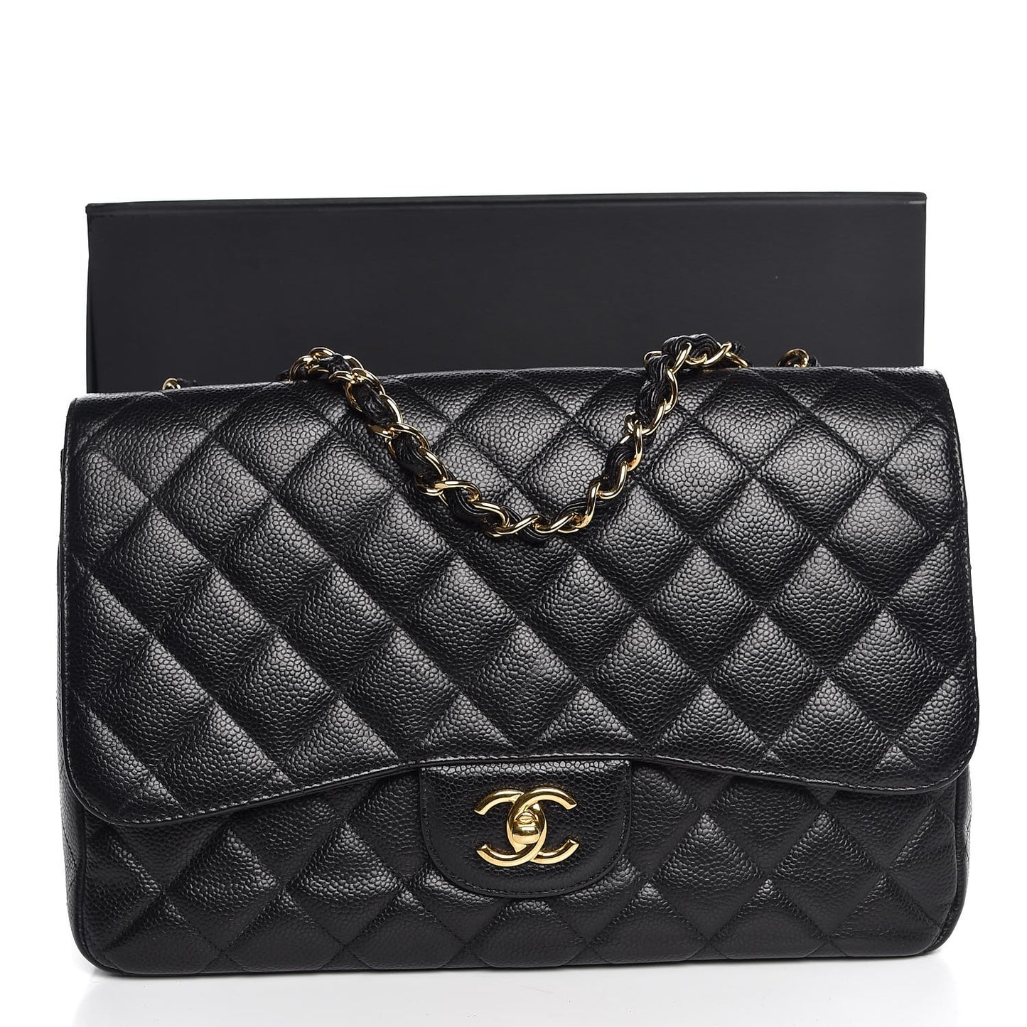 Caviar Quilted Jumbo Single Flap Black