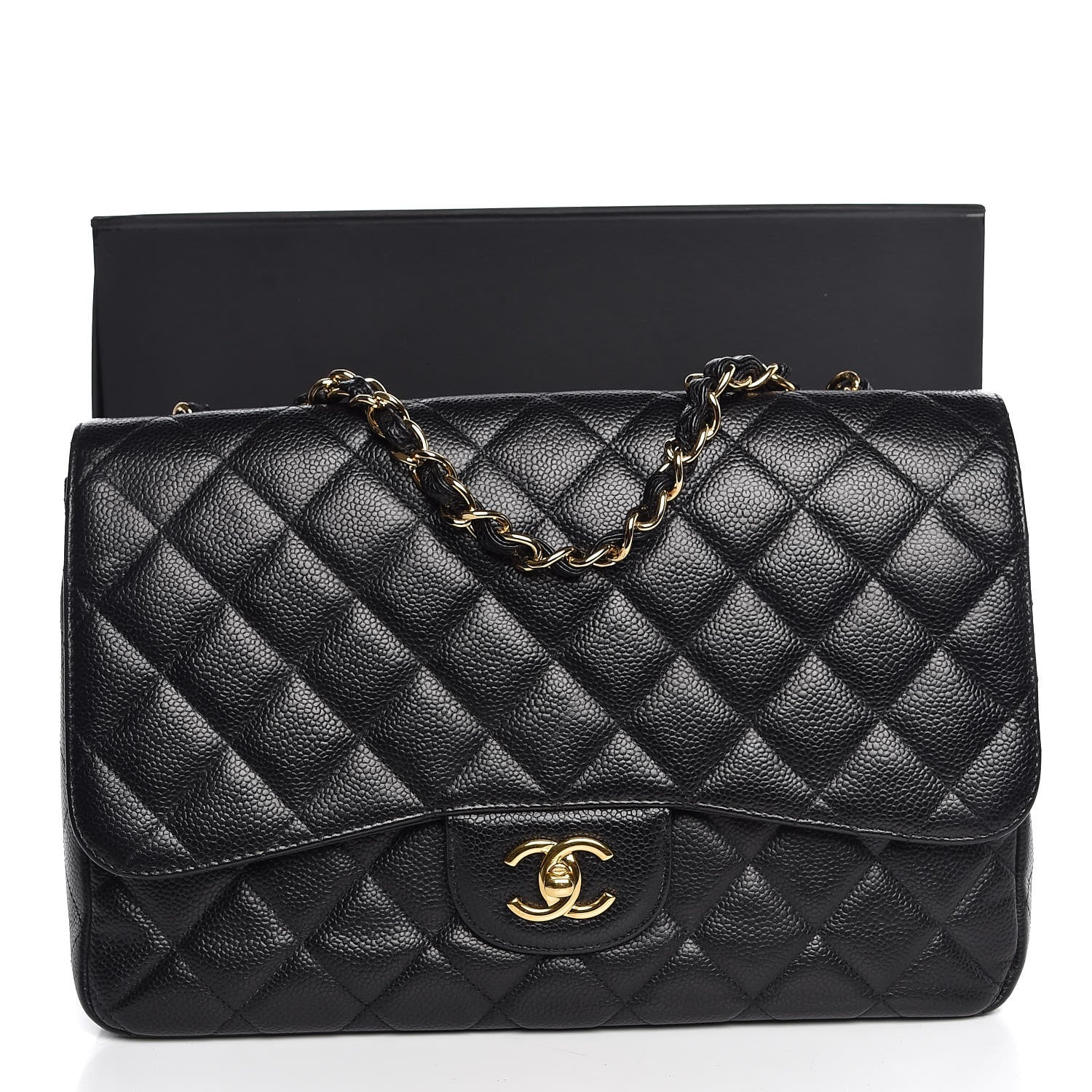 Chanel Caviar Quilted Jumbo Single Flap Black 8 of 8