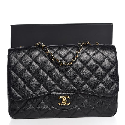 Chanel Caviar Quilted Jumbo Single Flap Black 8 of 8