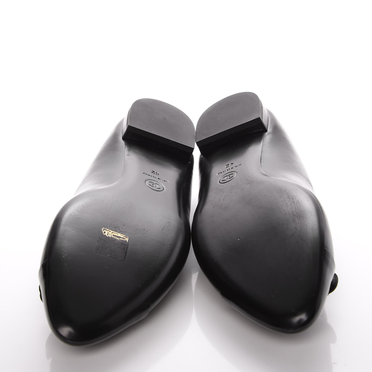 Chanel Lambskin Patent Cap Toe Camellia Ballerina Flats 42 Black 5 of 9