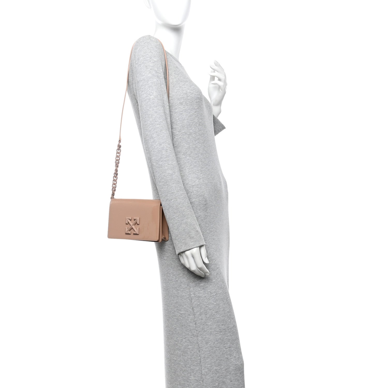 Off-White OFF WHITE Patent Jitney 0.5 Crossbody Bag Nude 2 of 9