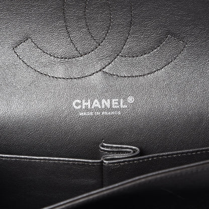 Chanel Metallic Lambskin Quilted Jumbo Double Flap Pewter 7 of 9