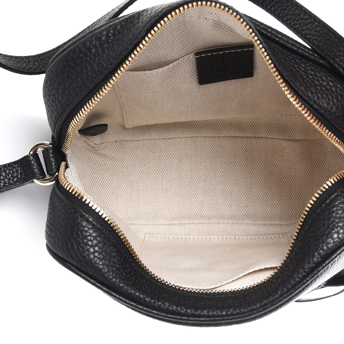 Pebbled Calfskin Small Soho Disco Bag Black