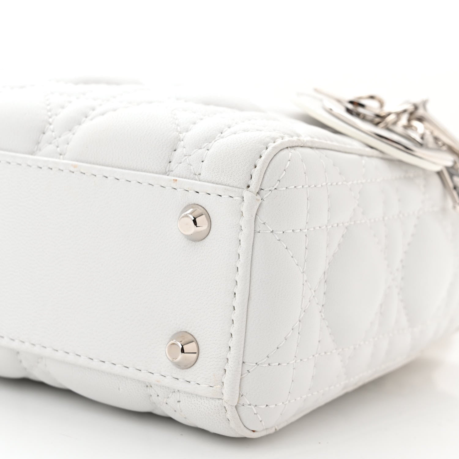 Christian Dior Lambskin Cannage Mini Lady Dior White 10 of 11