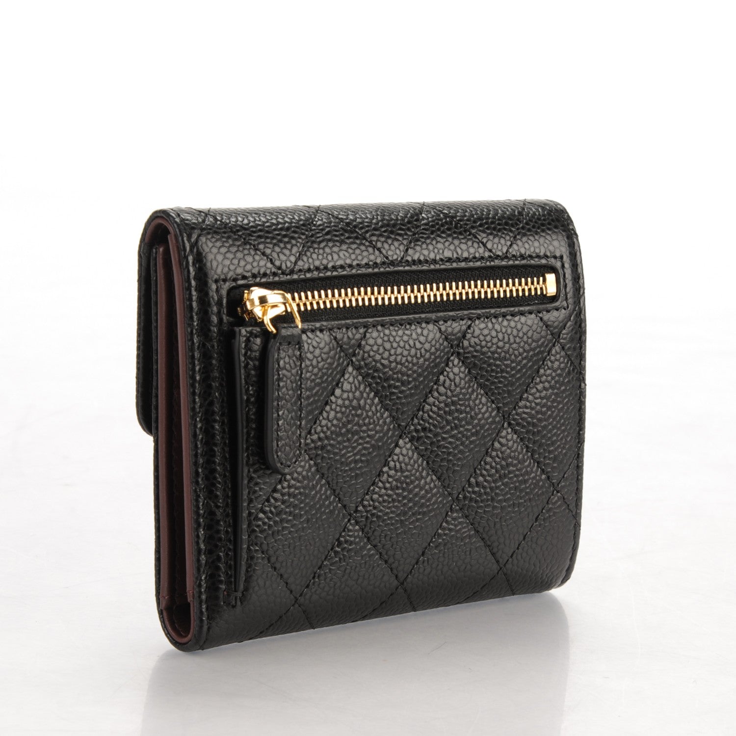 Chanel Caviar Quilted Compact Flap Wallet Black 3 of 9
