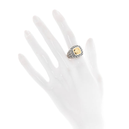 John Hardy Sterling Silver 22K Yellow Gold Palu Hammered Ring 54 7 2 of 4