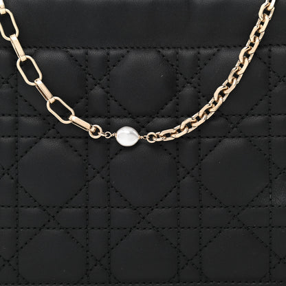 Christian Dior Lambskin Cannage Mini Top Handle Drawstring Bag Black 8 of 10