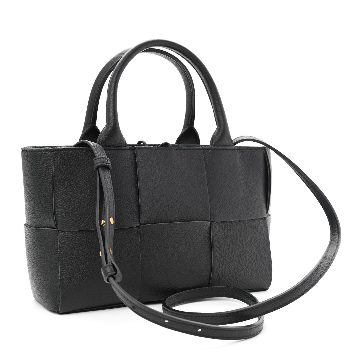 Bottega Veneta Grained Calfskin Maxi Intrecciato Mini Arco Tote Black 4 of 11