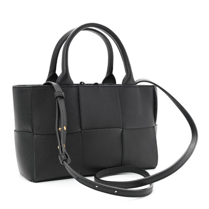 Bottega Veneta Grained Calfskin Maxi Intrecciato Mini Arco Tote Black 4 of 11
