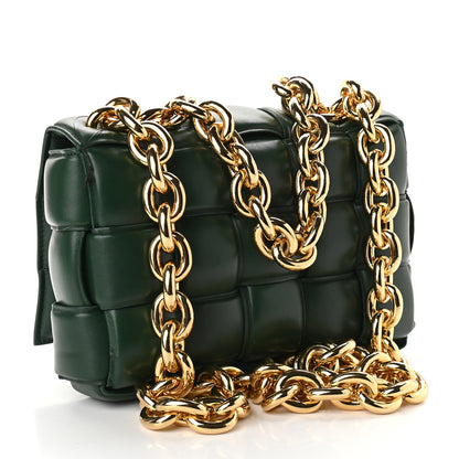 Bottega Veneta Lambskin Maxi Intreccio Padded Chain Cassette Crossbody Bag Raintree 2 of 9