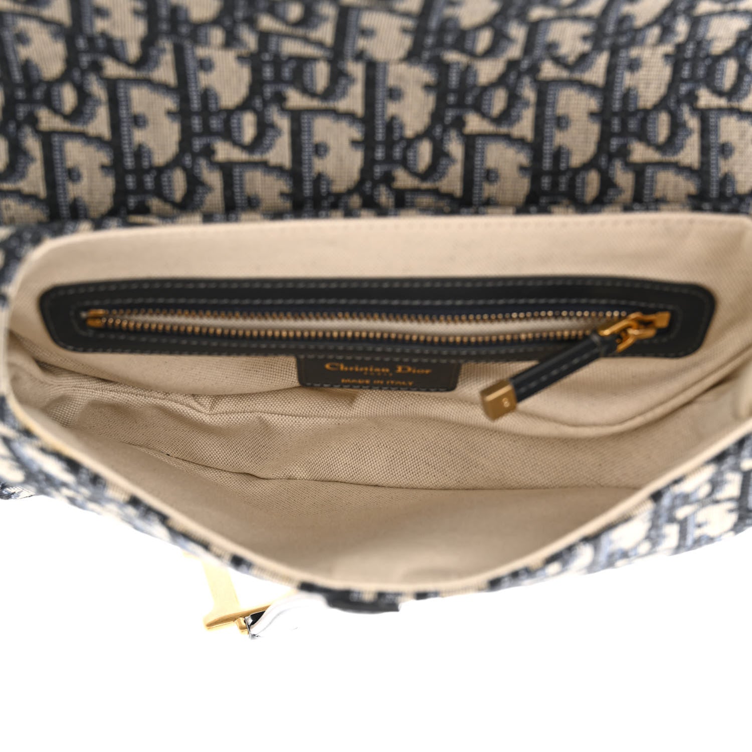 Christian Dior Oblique Saddle Bag Blue 5 of 10
