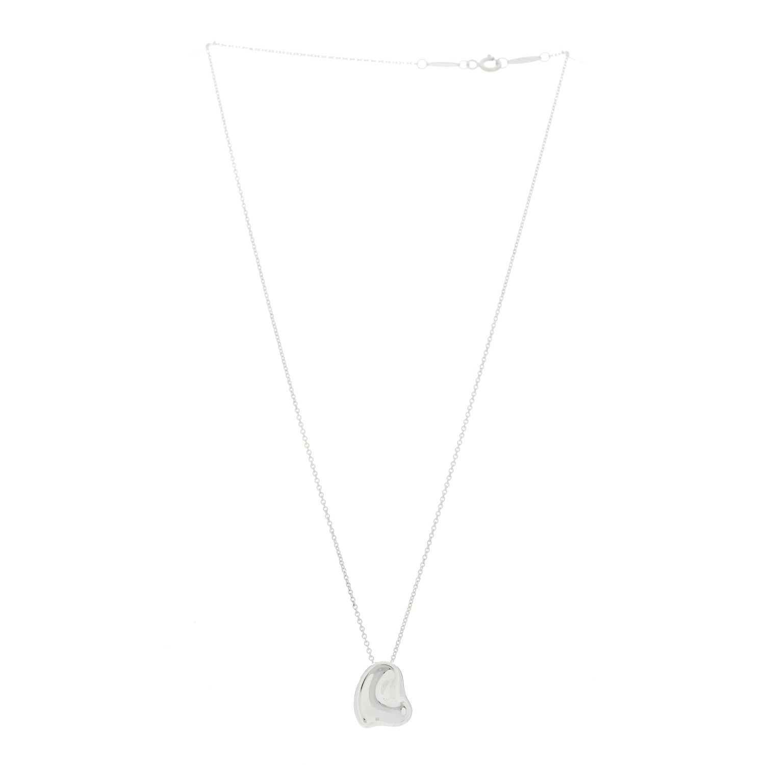 Tiffany Sterling Silver Elsa Peretti Full Heart Pendant Necklace 3 of 5