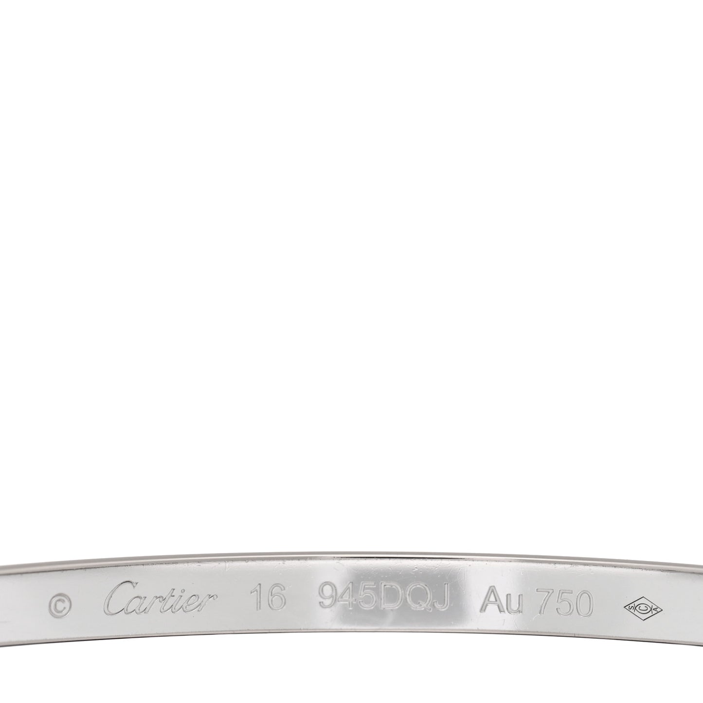 18K White Gold Diamond Small LOVE Paved Bracelet 16