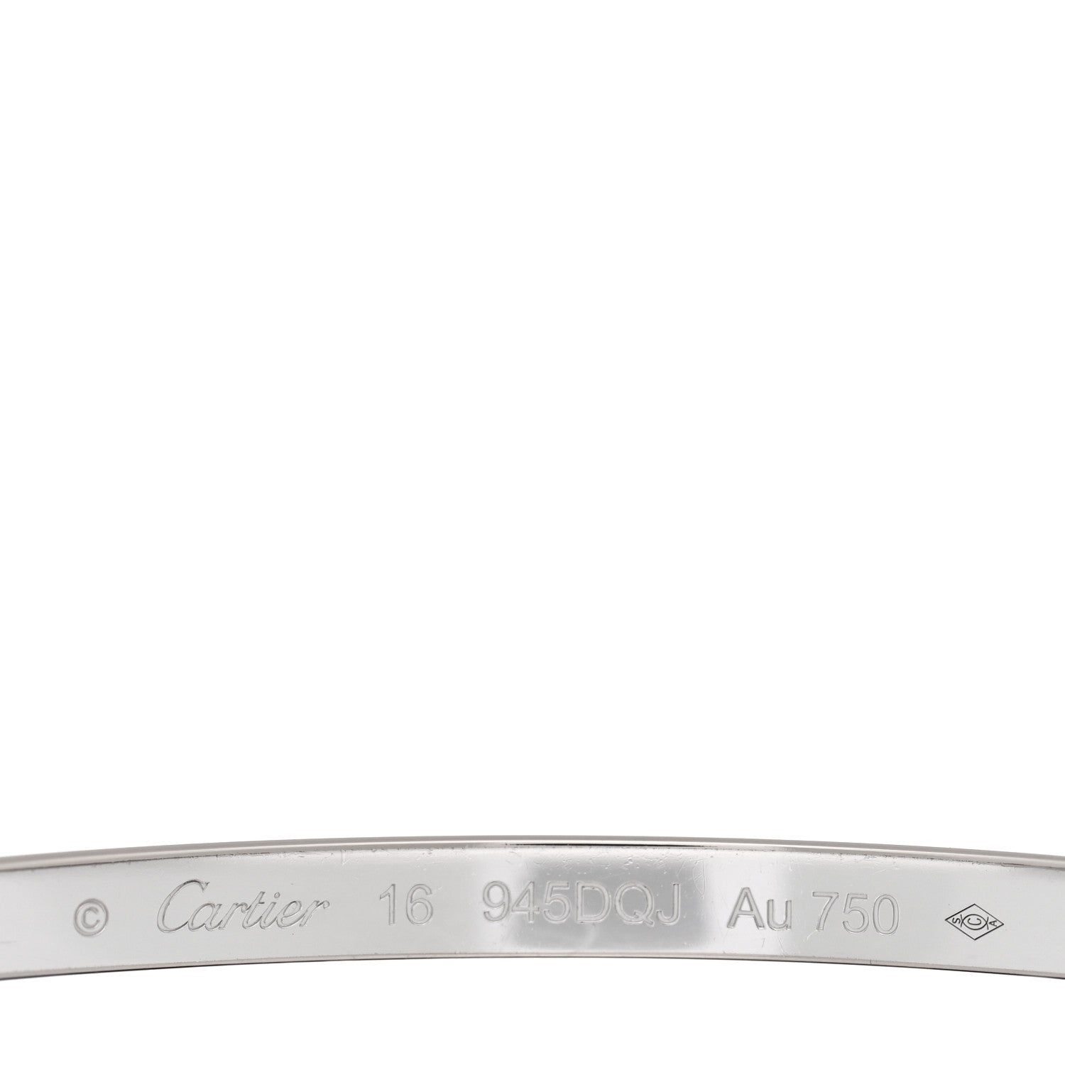 Cartier 18K White Gold Diamond Small LOVE Paved Bracelet 16 3 of 7