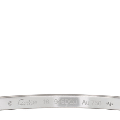 Cartier 18K White Gold Diamond Small LOVE Paved Bracelet 16 3 of 7