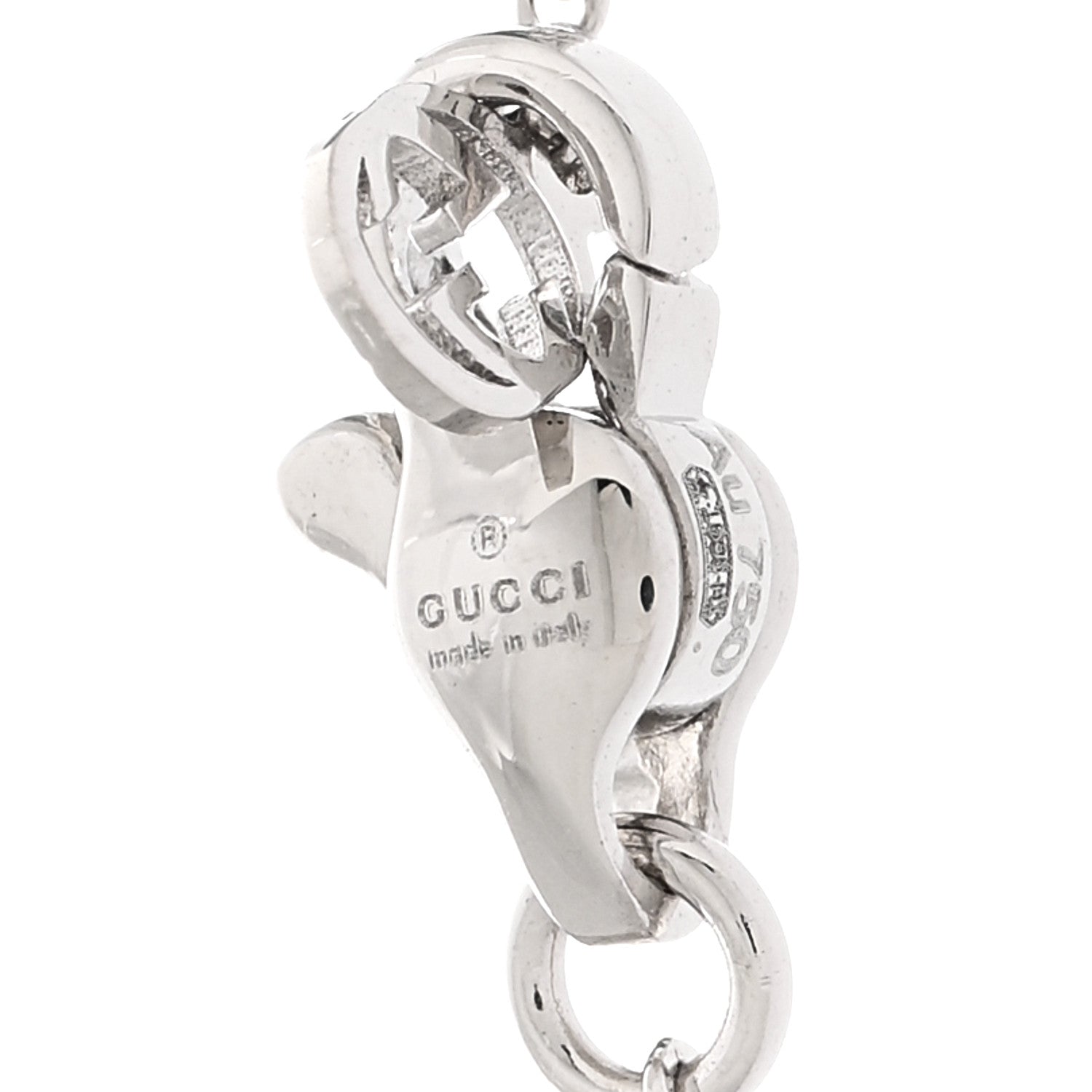Gucci 18K White Gold Diamond Interlocking G Choker Necklace 4 of 4