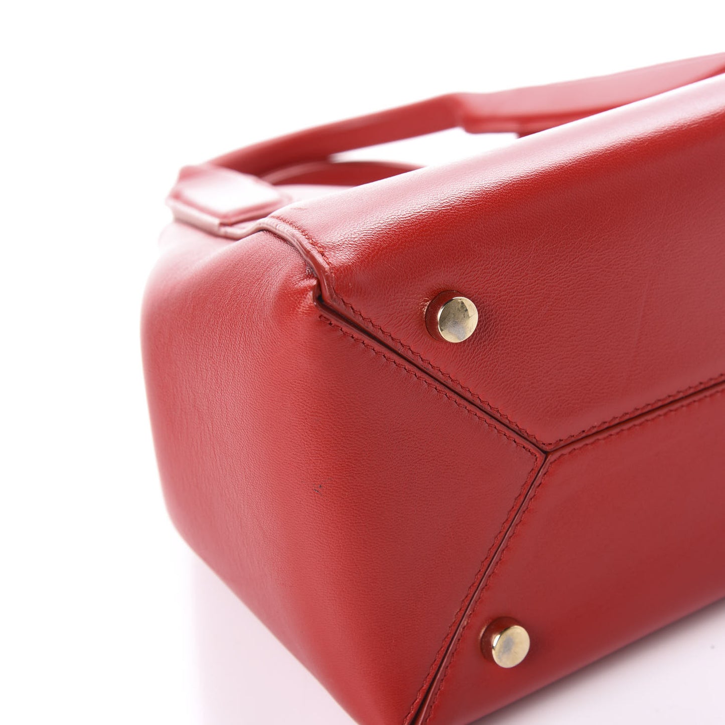Smooth Calfskin Mini Trapeze Red
