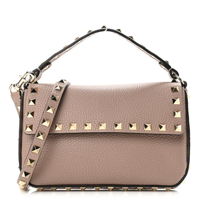 Valentino Garavani Grainy Calfskin Rockstud Crossbody Pouch Poudre 1 of 8