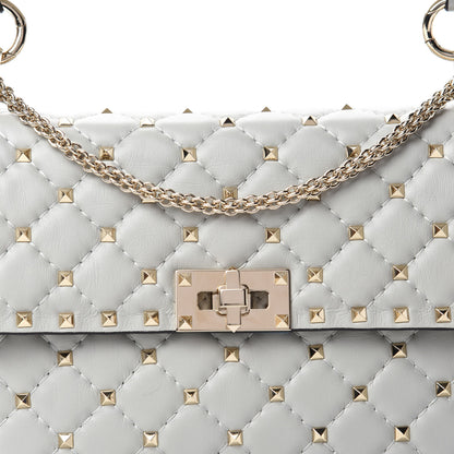Valentino Garavani Nappa Medium Rockstud Spike Shoulder Bag Opal Grey 9 of 9
