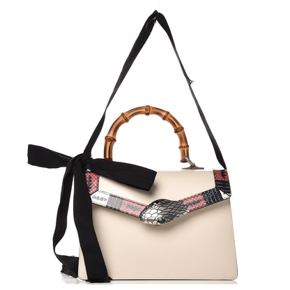 Gucci Calfskin Snakeskin Small Lilith Top Handle Bag White 4 of 11