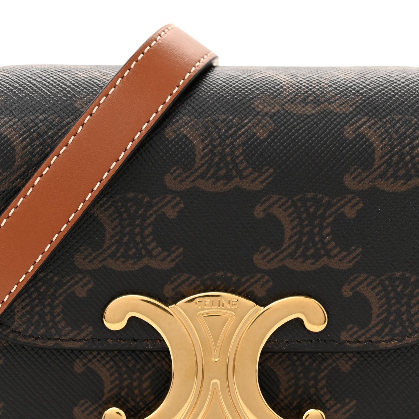 Triomphe Canvas Calfskin Mini Claude Tan