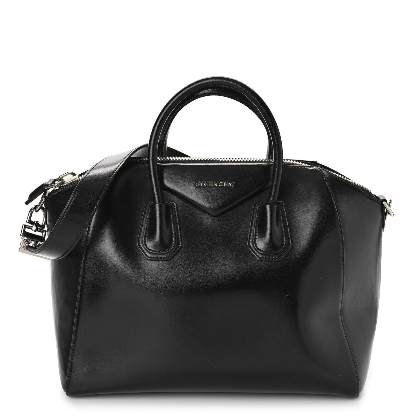Shiny Lord Calfskin Medium Antigona Black