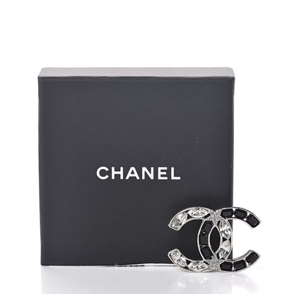 Chanel Marquise Crystal Star CC Brooch Silver Black 5 of 5