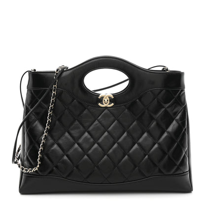Chanel Shiny Lambskin Quilted 31 Shopping Bag Black 1 of 11