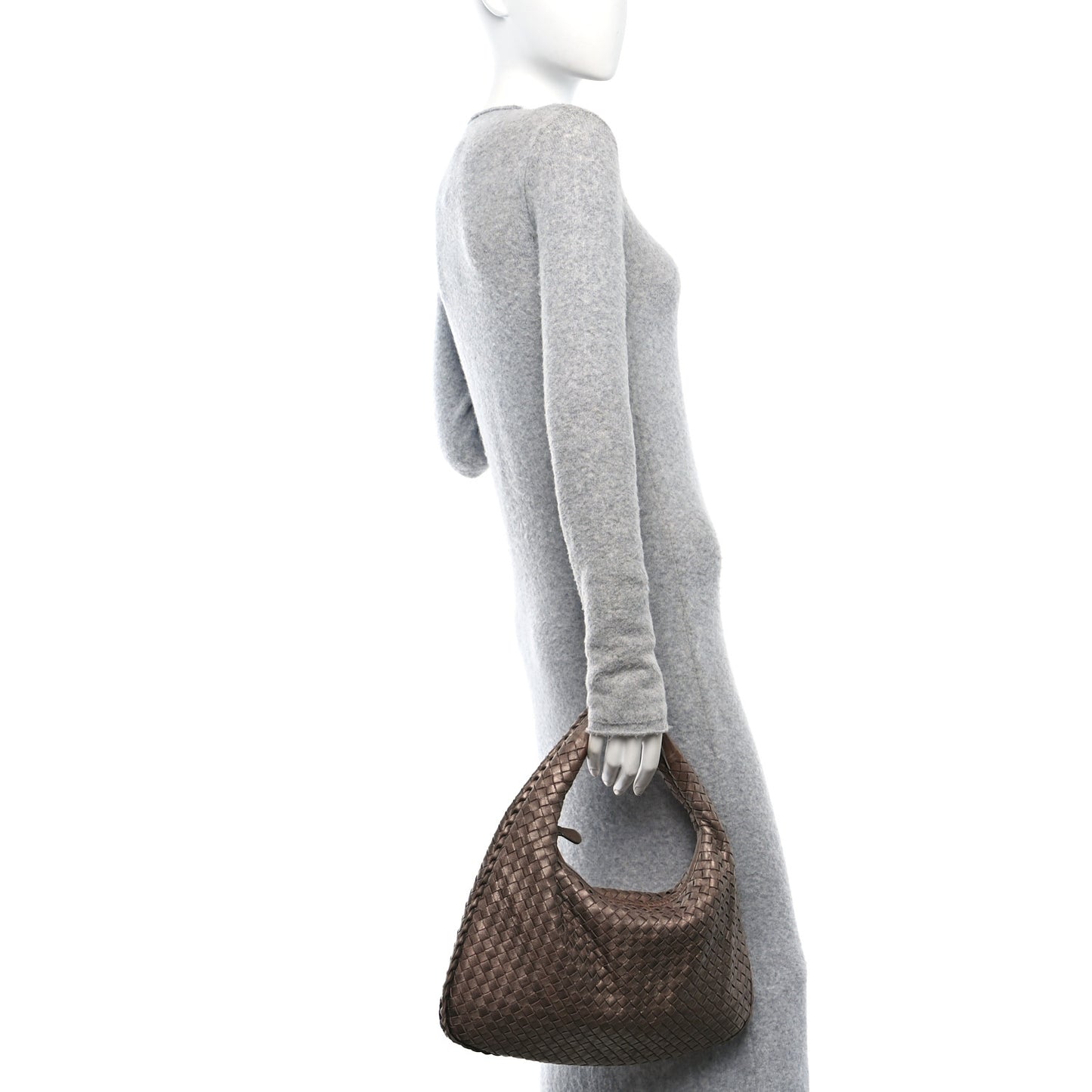 Metallic Nappa Intrecciato Medium Veneta Hobo Copper