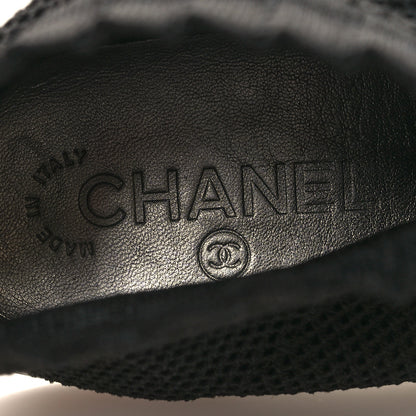 Chanel Knit Patent Calfskin Womens High Top Camellia Sneakers 36 Black 7 of 8