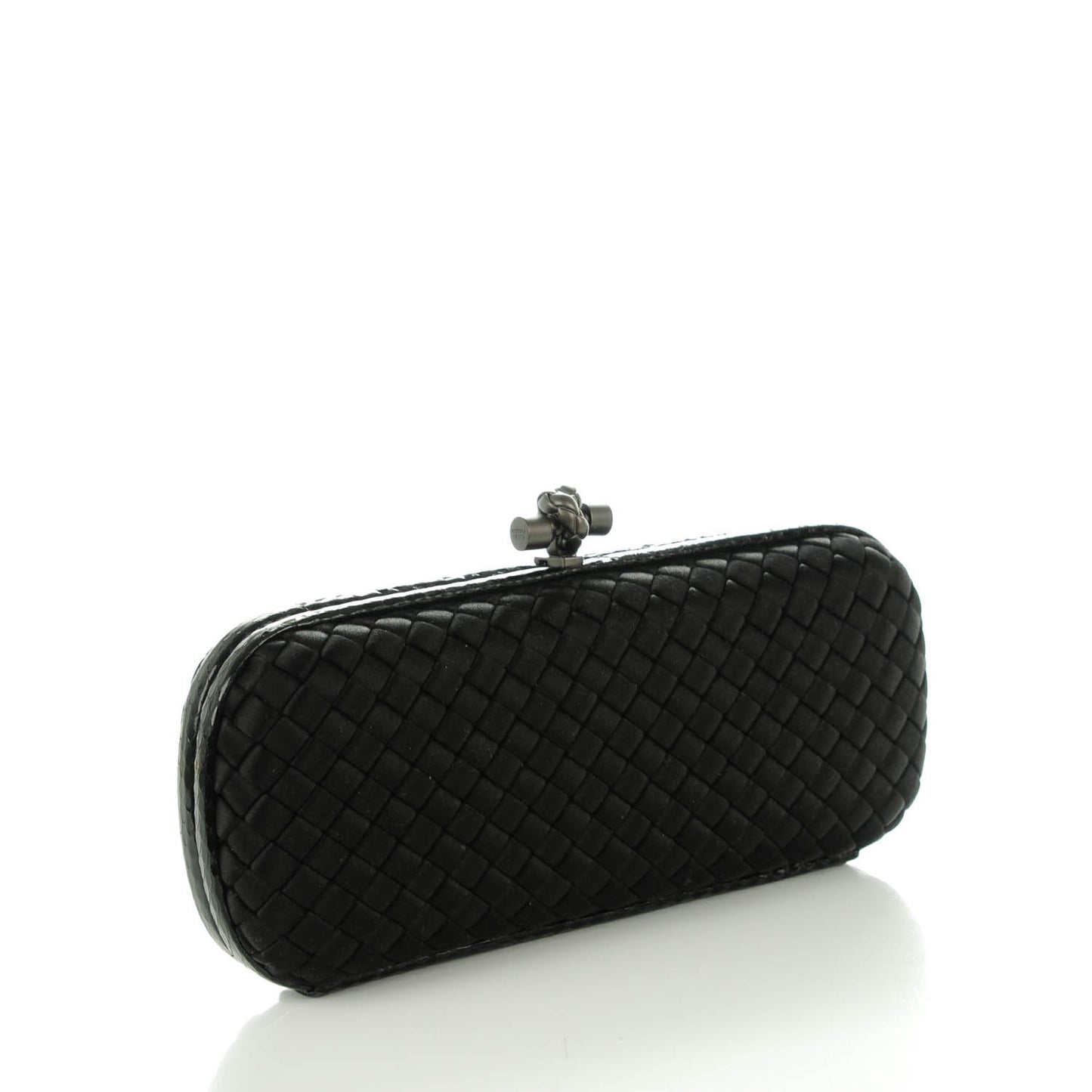 Satin Ayers Intreccio Impero Stretch Knot Clutch Black
