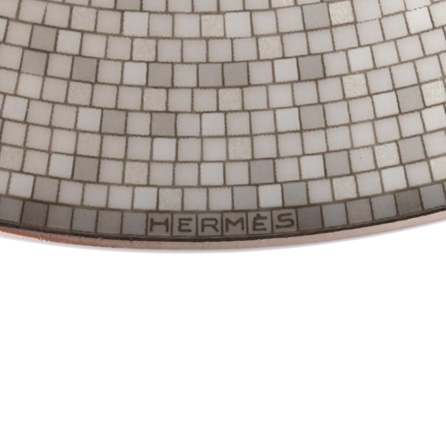 Hermes Porcelain Mosaique Au 24 Platine Tea Cup And Saucer Set Of 2 Platinum 5 of 5