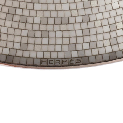 Hermes Porcelain Mosaique Au 24 Platine Tea Cup And Saucer Set Of 2 Platinum 5 of 5
