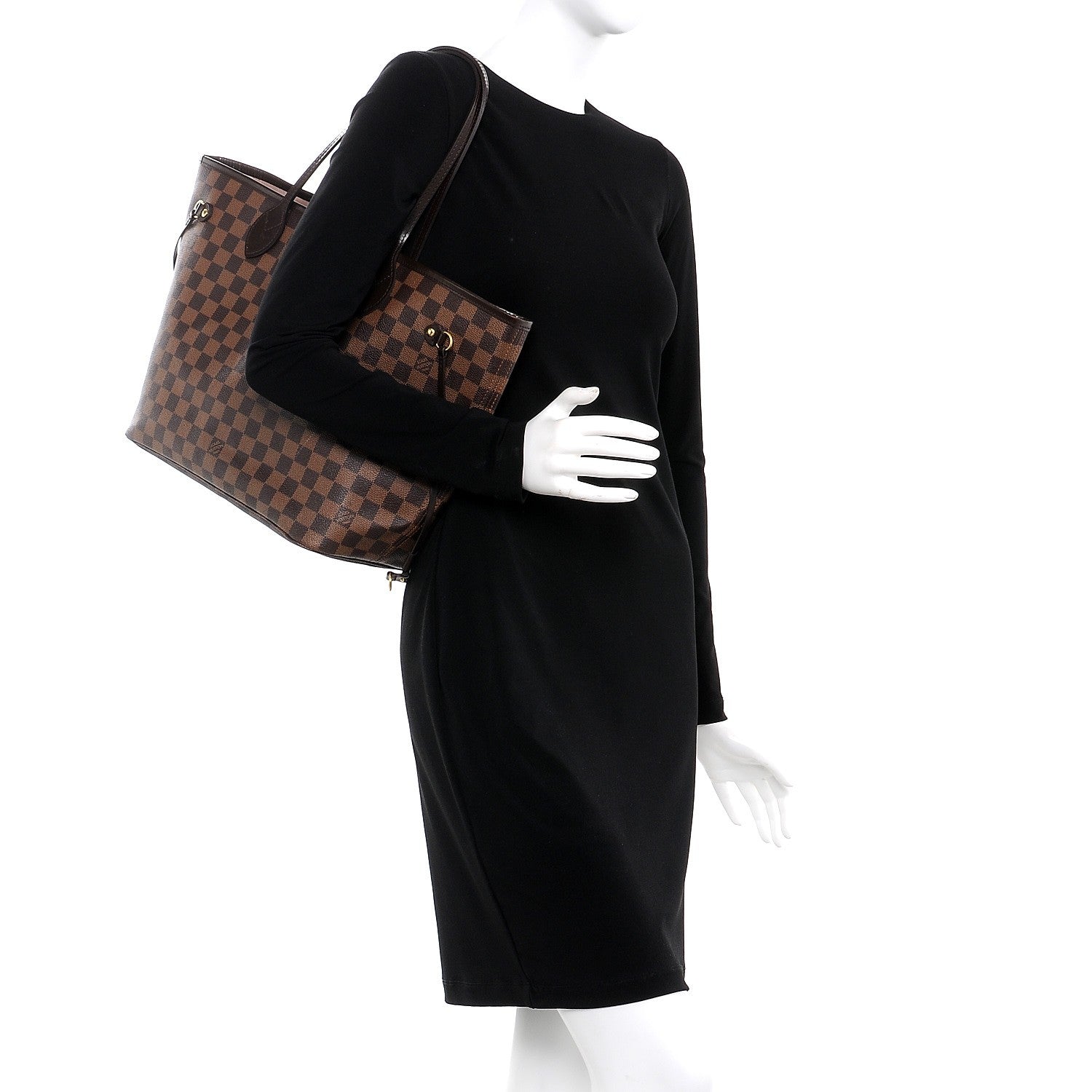 Louis Vuitton Damier Ebene Neo Neverfull MM Rose Ballerine 2 of 13