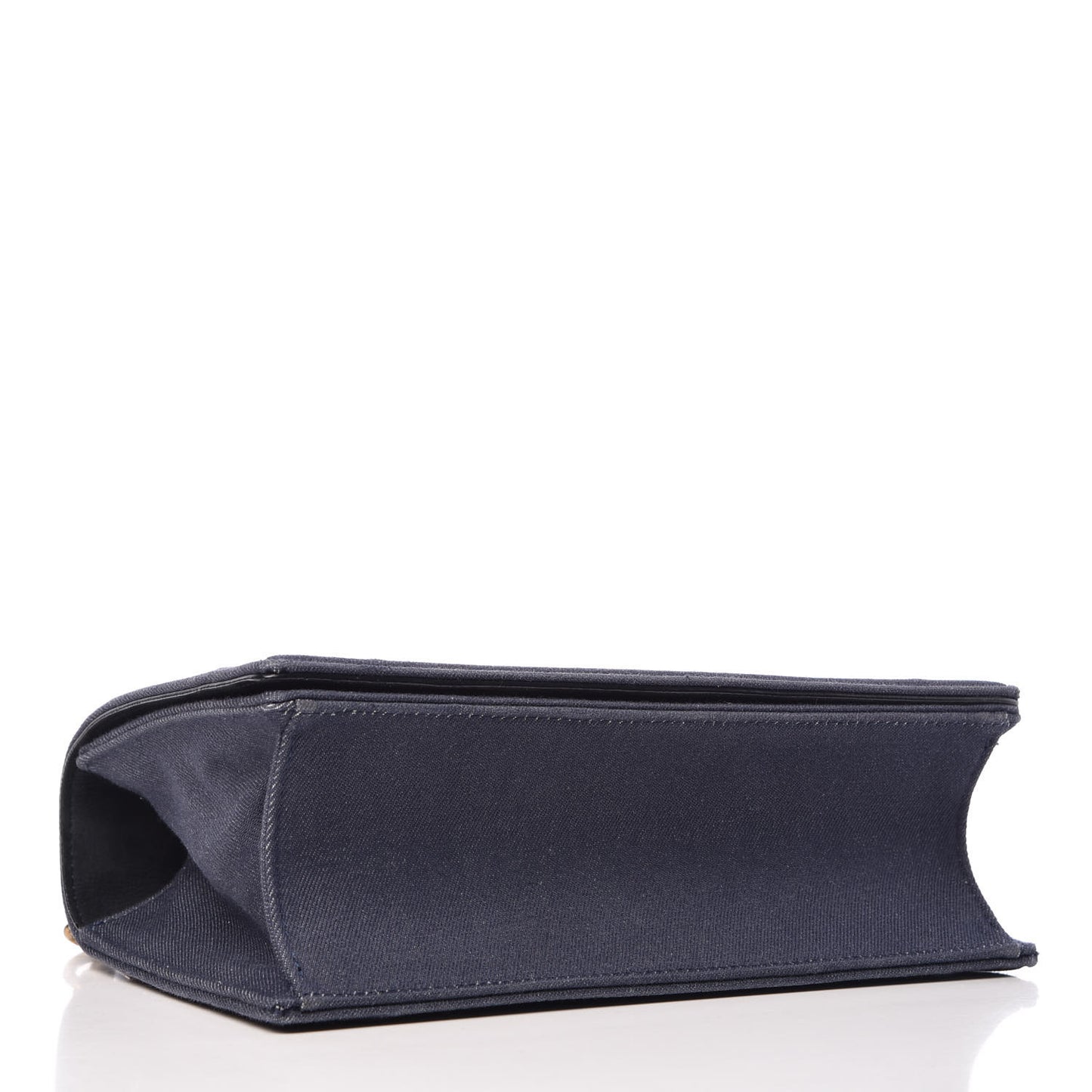 Denim Studded Medium Diorama Flap Bag Blue