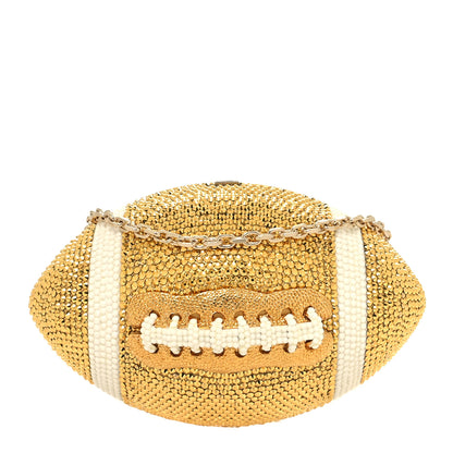 Judith Leiber Crystal Football Minaudiere Clutch Gold 1 of 10