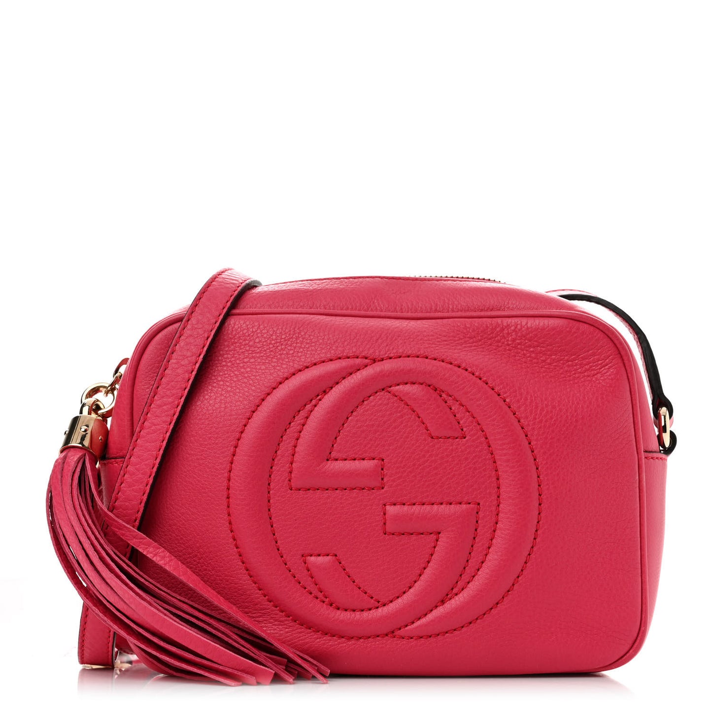 Pebbled Calfskin Small Soho Disco Bag Pink