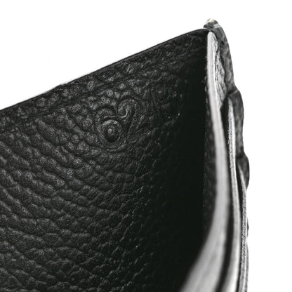 Prada Vitello Micro Grain Bi-Fold Tab Wallet Black Mercurio 7 of 11