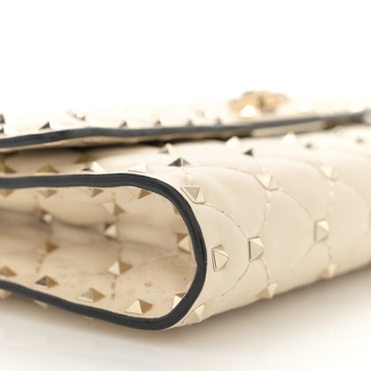 Valentino Garavani Nappa Rockstud Spike Wallet on Chain Light Ivory 8 of 12