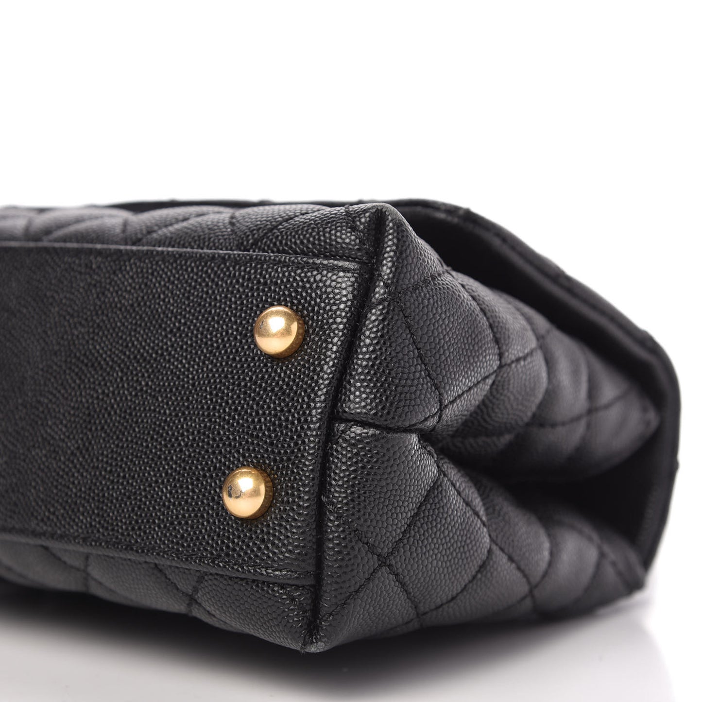Caviar Quilted Mini Coco Handle Flap Black