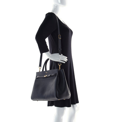Mulberry Classic Grain Calfskin Belted Bayswater Tote Black 6 of 20