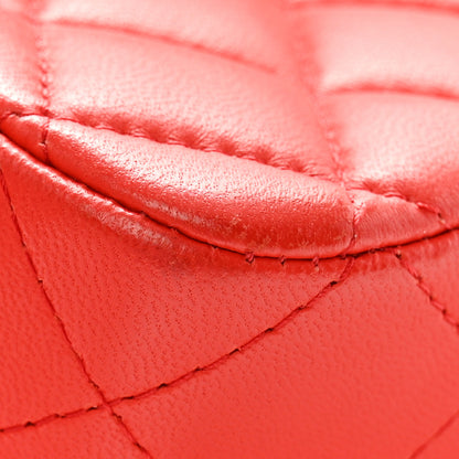 Chanel Lambskin Quilted Medium Double Flap Red 11 of 13